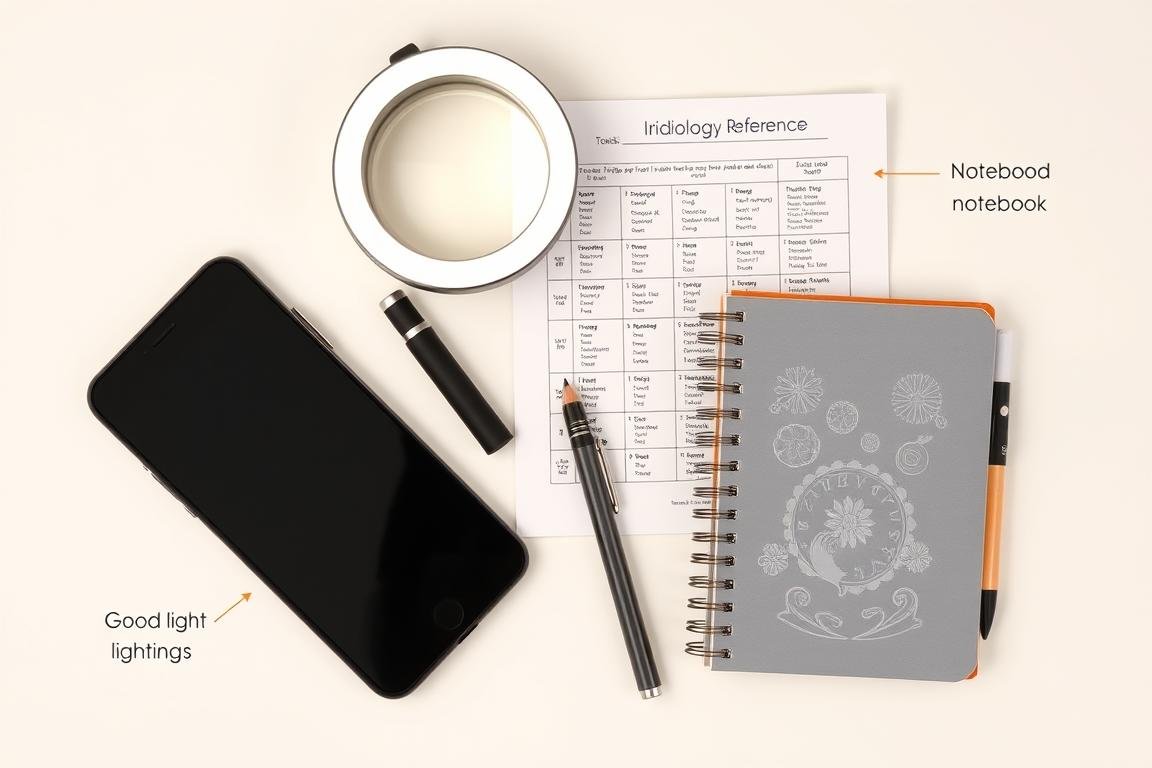 Tools needed for basic iridology self-assessment at home