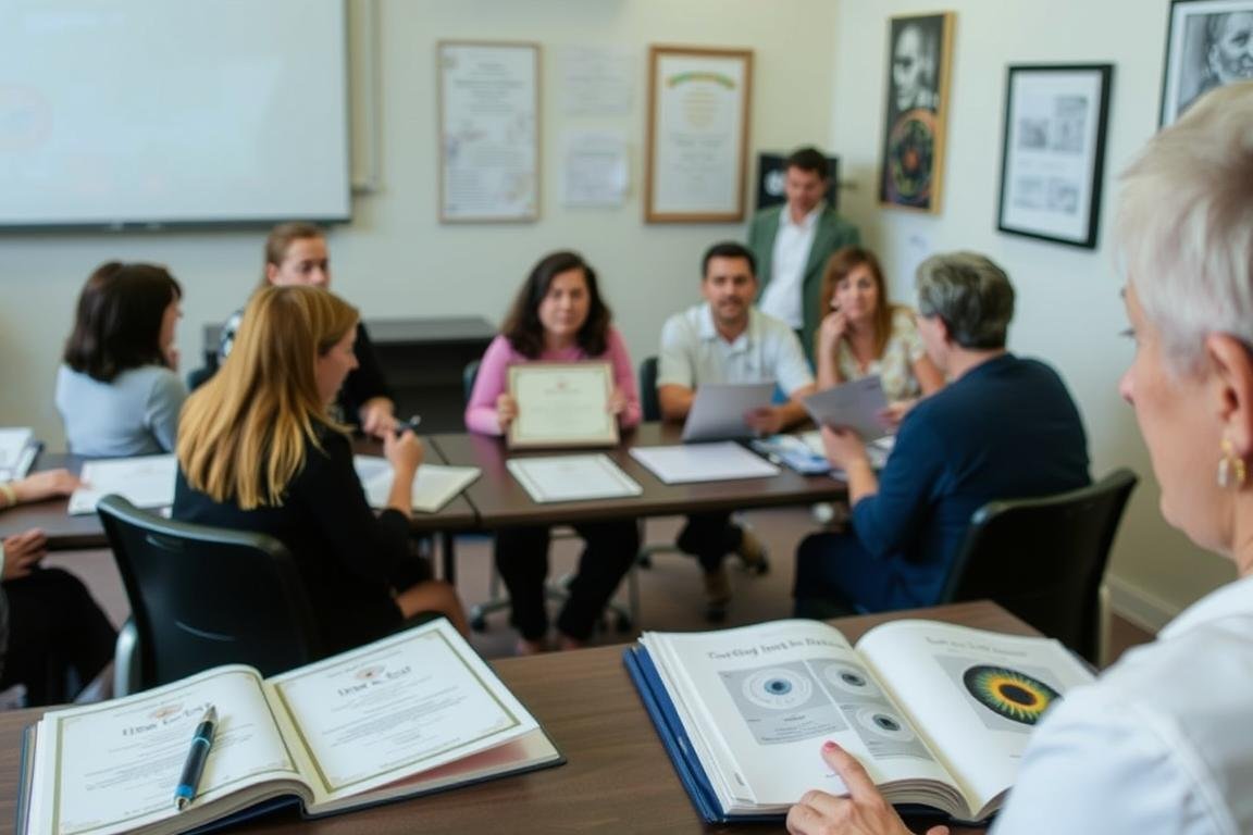 Training and certification programs for iridology chart right eye analysis