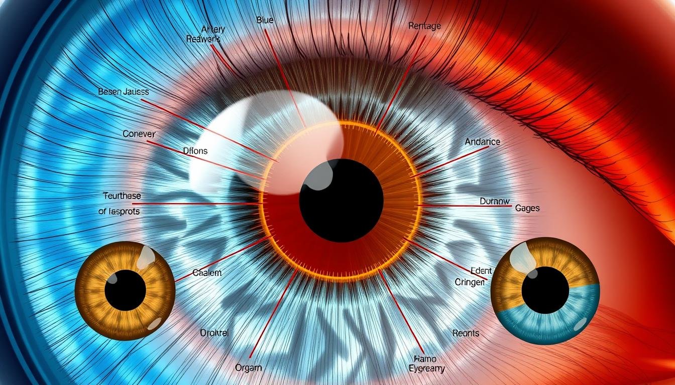 detailed iridology chart showing iris zones and corresponding body systems