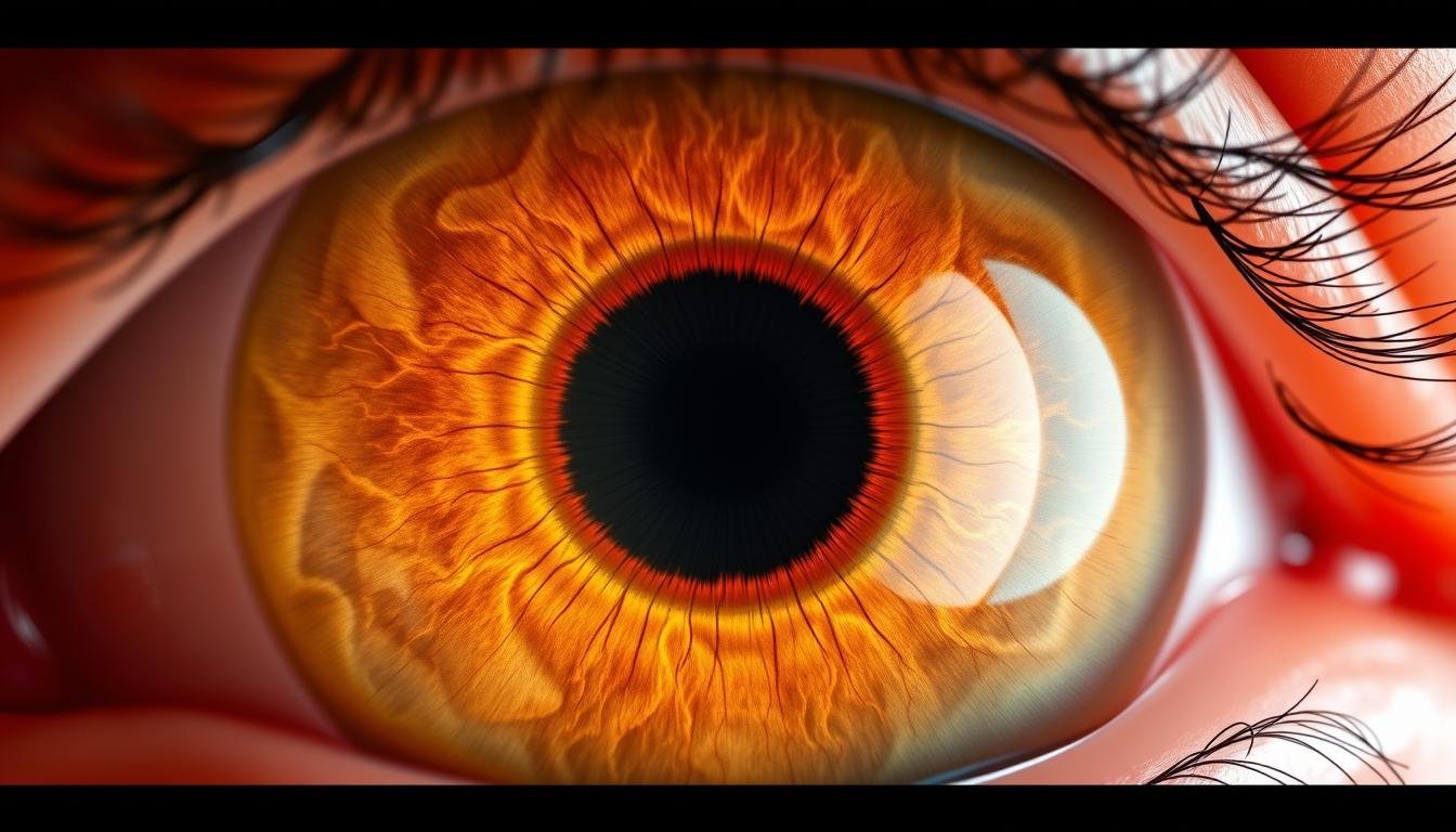 3D digital mapping of iris showing layered tissue analysis for iridology