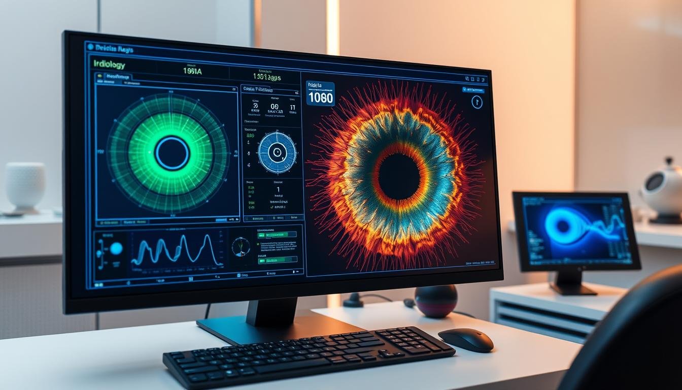 Advanced AI-powered iridology analysis interface Advanced AI-powered iridology analysis interface