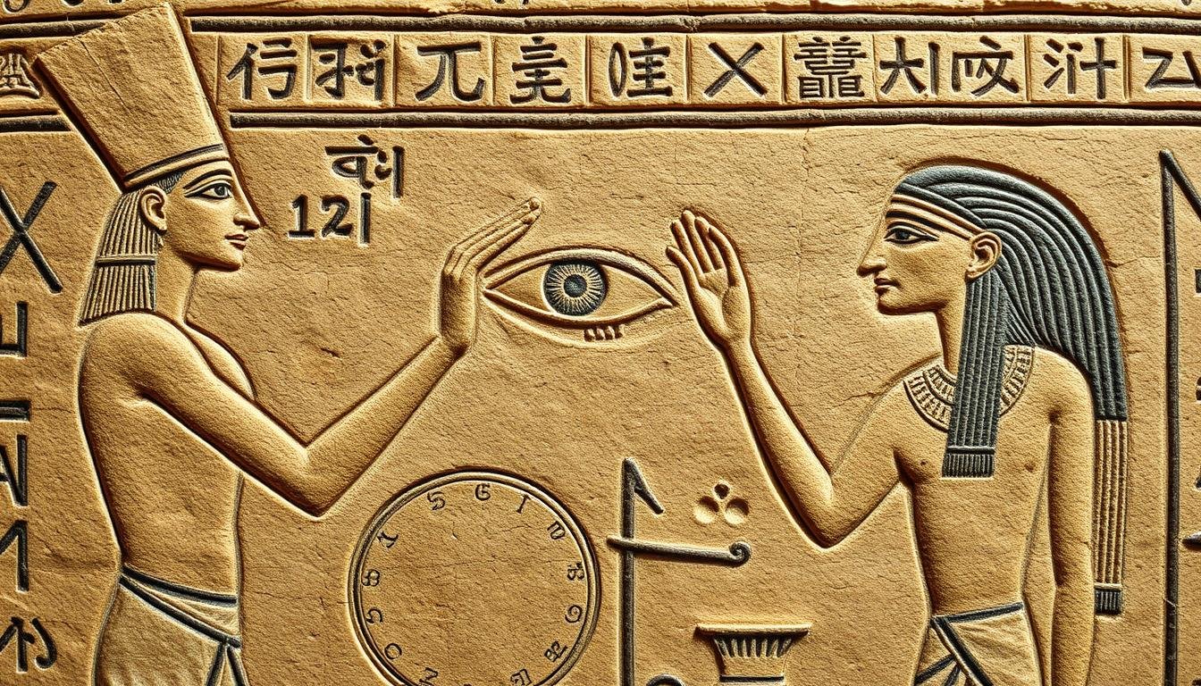 The History and Evolution of Iridology Iris Diagnosis 1 Ancient Egyptian hieroglyphics showing eye examination techniques related to early Iridology Iris Diagnosis