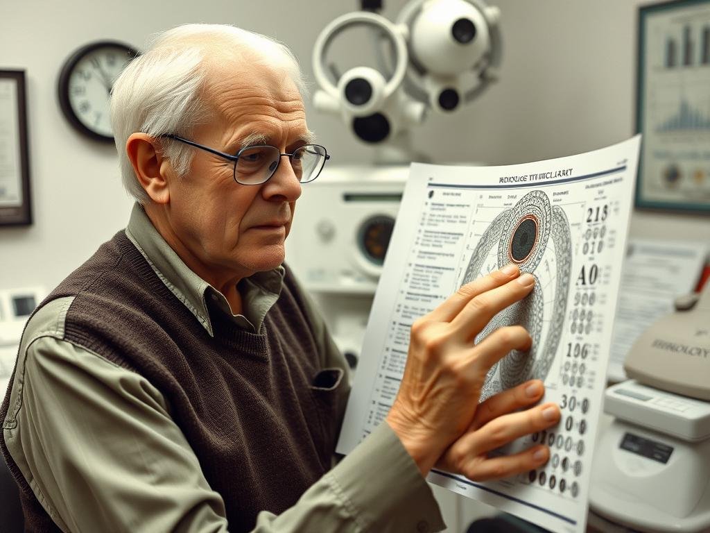 Bernard Jensen Iridology and Nutrition Connection 1 Bernard Jensen examining an iris chart in his clinic