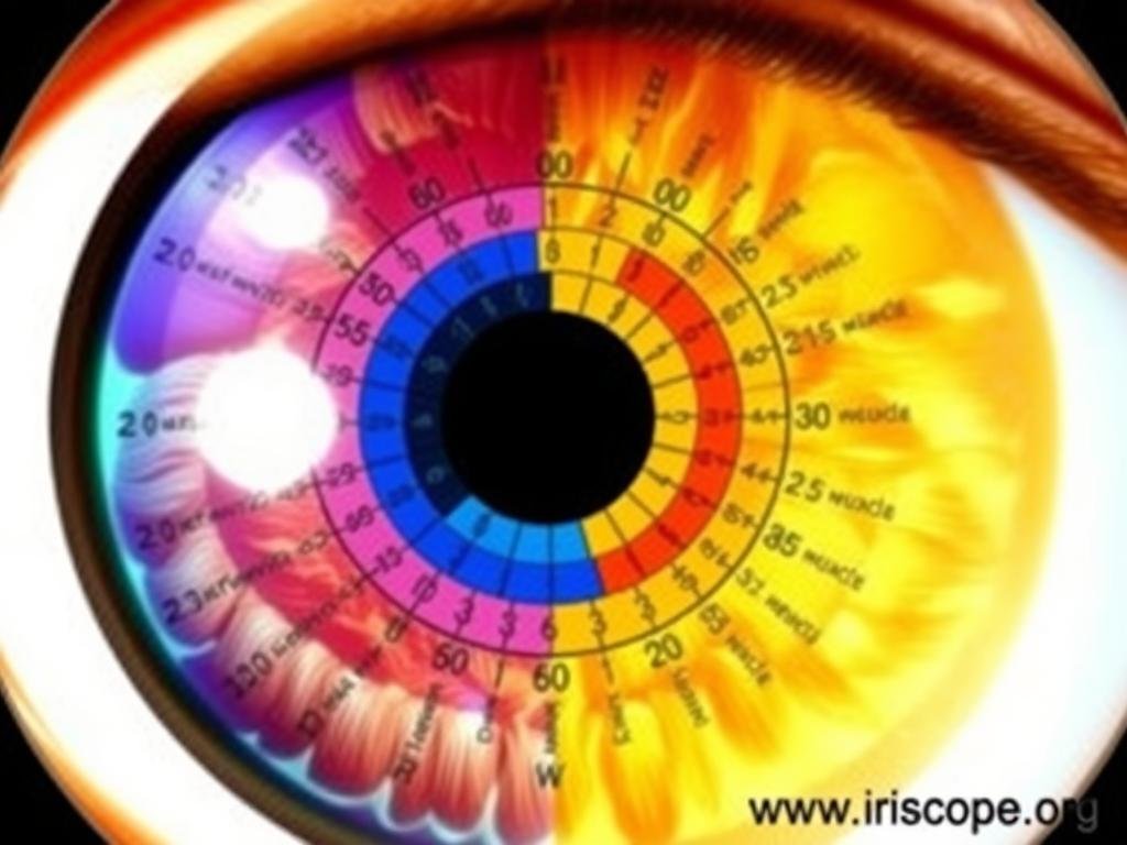 Bernard Jensen's left eye iridology map with detailed organ correspondences Bernard Jensen's left eye iridology map with detailed organ correspondences