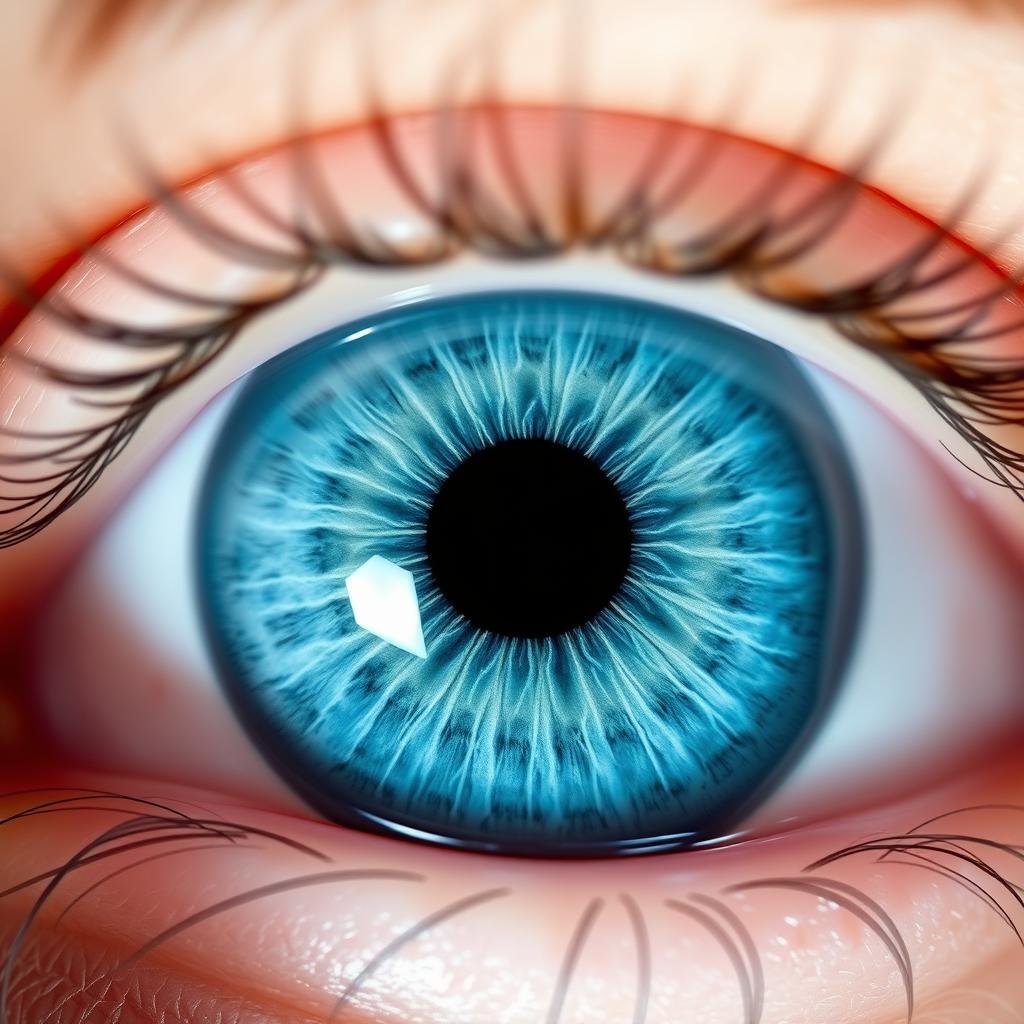 Blue iris type showing lymphatic constitution in iridology reading Blue iris type showing lymphatic constitution in iridology reading