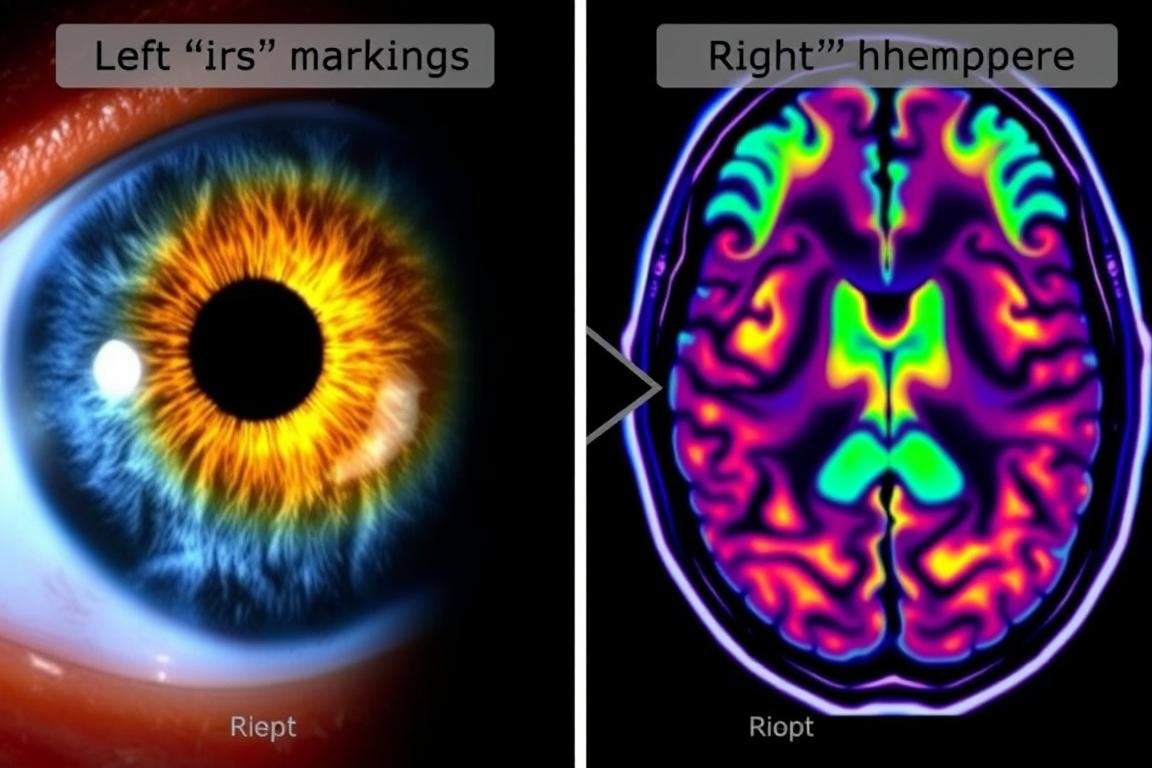 Case study comparison of left iris markings and brain scans