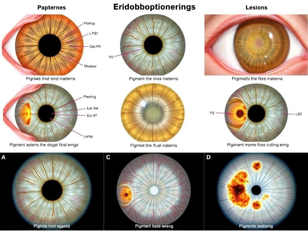 Common iris markings analyzed in Iridology Iris Diagnosis