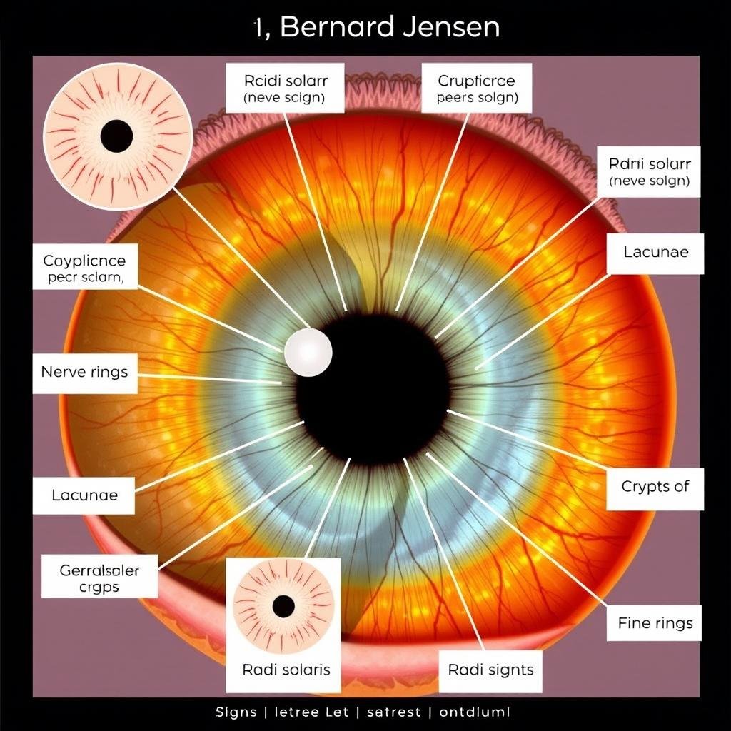 Common iris signs identified in Bernard Jensen Iridology Common iris signs identified in Bernard Jensen Iridology