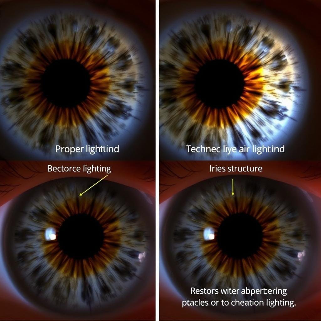 Comparison of iris images captured with different lighting conditions