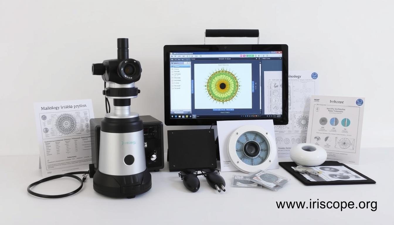 Complete MAIKONG iridology system with camera, software, and accessories
