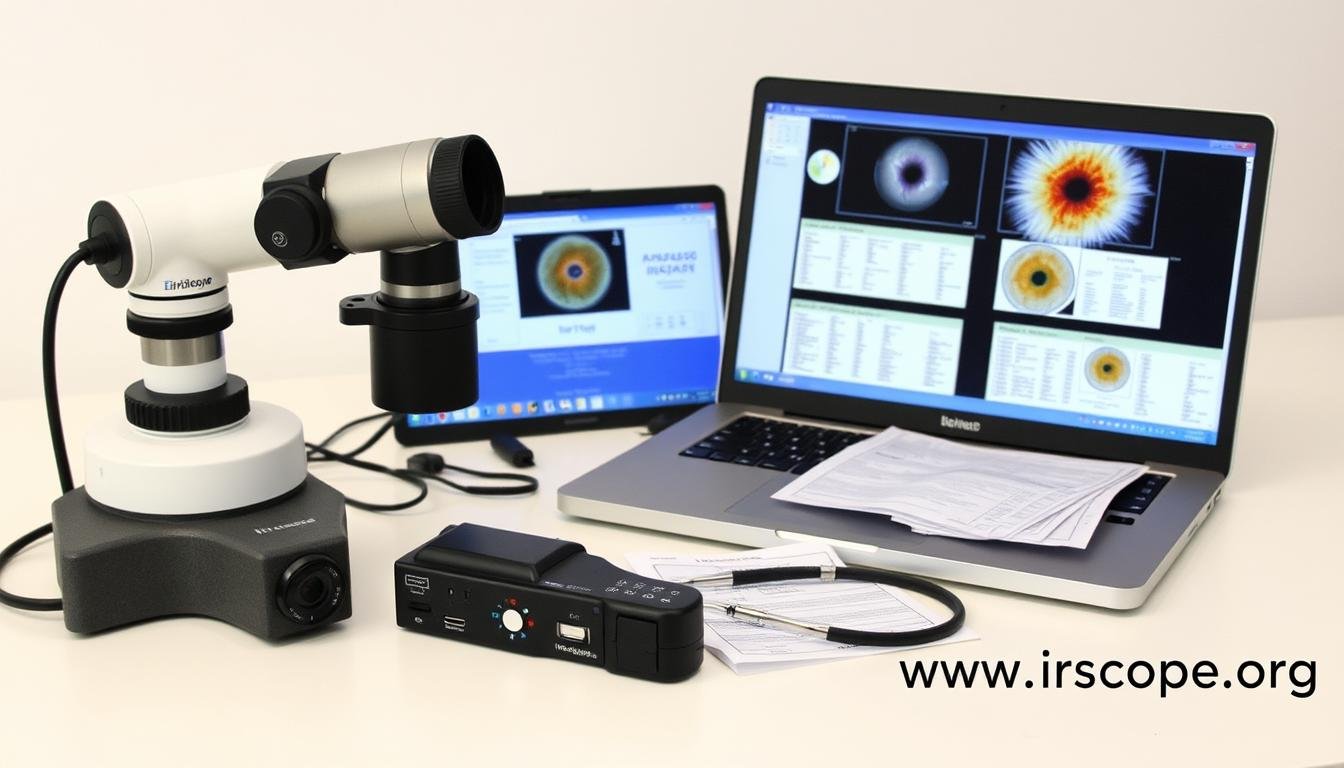 Complete professional iridology equipment set including iriscope, camera, software and charts Complete professional iridology equipment set including iriscope, camera, software and charts