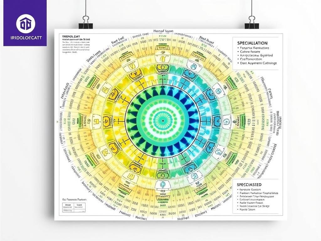 Custom iridology chart with clinic branding and specialized mapping
