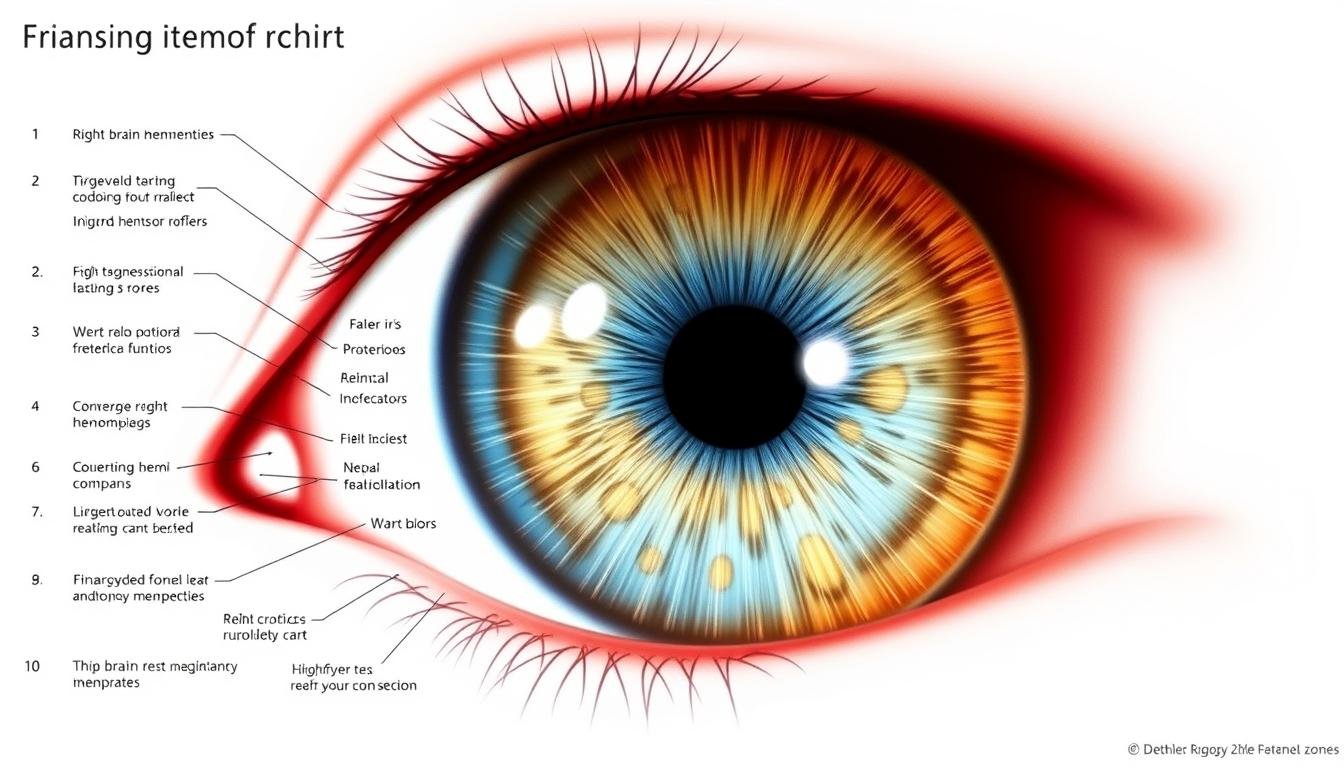 Detailed Iridology Chart showing brain function zones