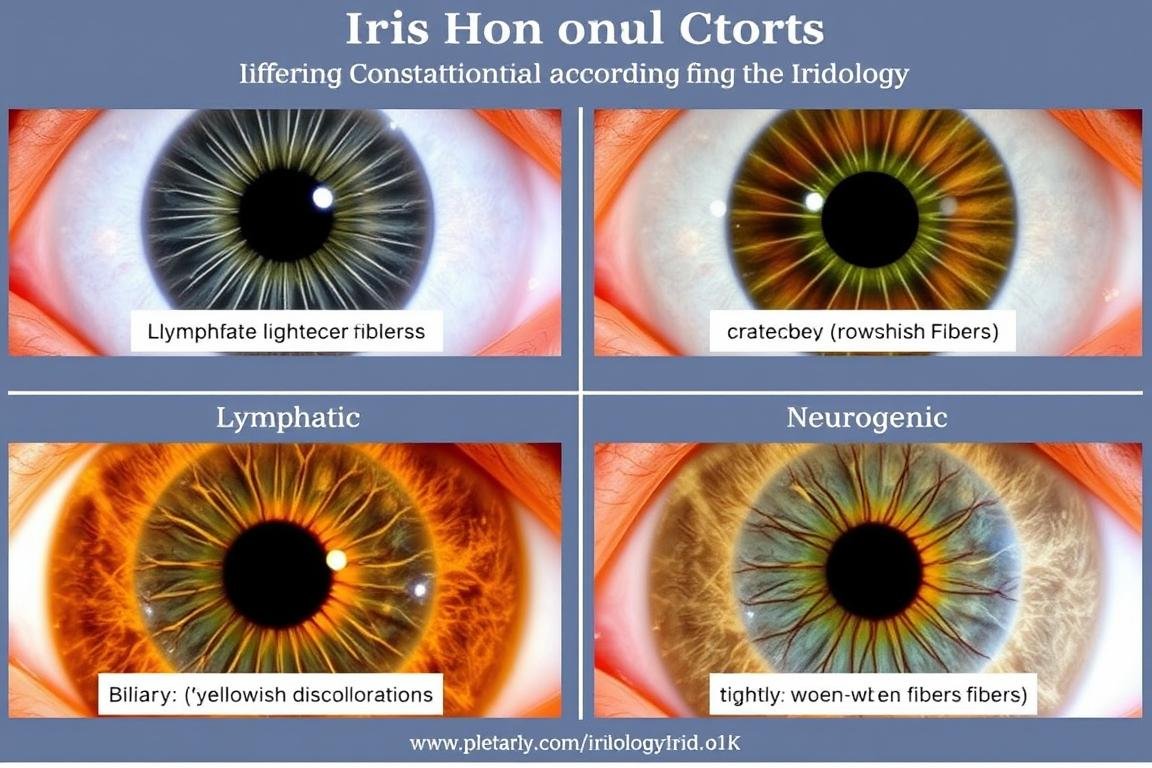 Different iris constitutional types according to iridology