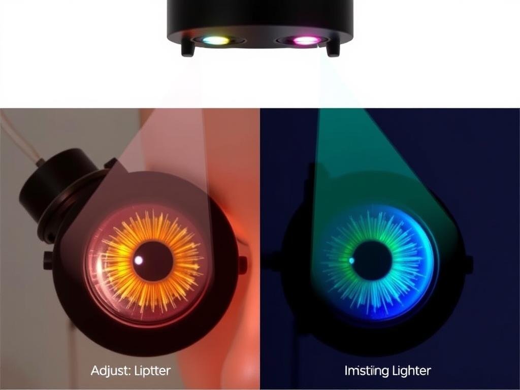 Dual-lamp lighting system for iridology camera