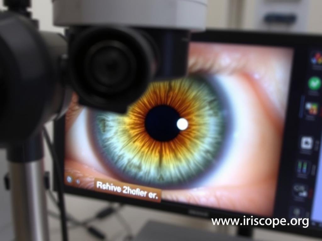 High-resolution iridology camera capturing iris details