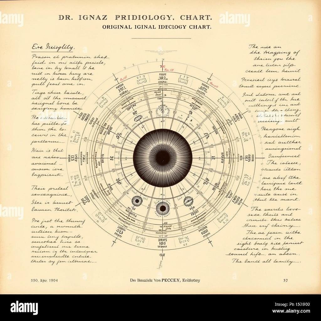 Historical iridology chart developed by Dr. Ignaz von Peczely