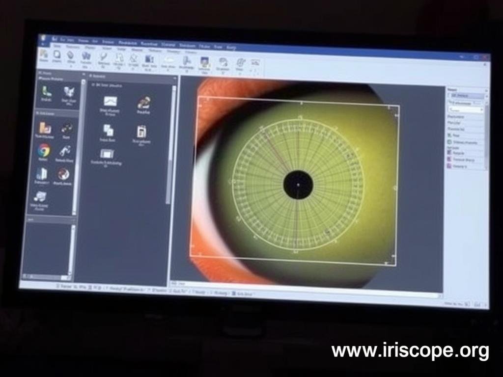 Iridology analysis software interface