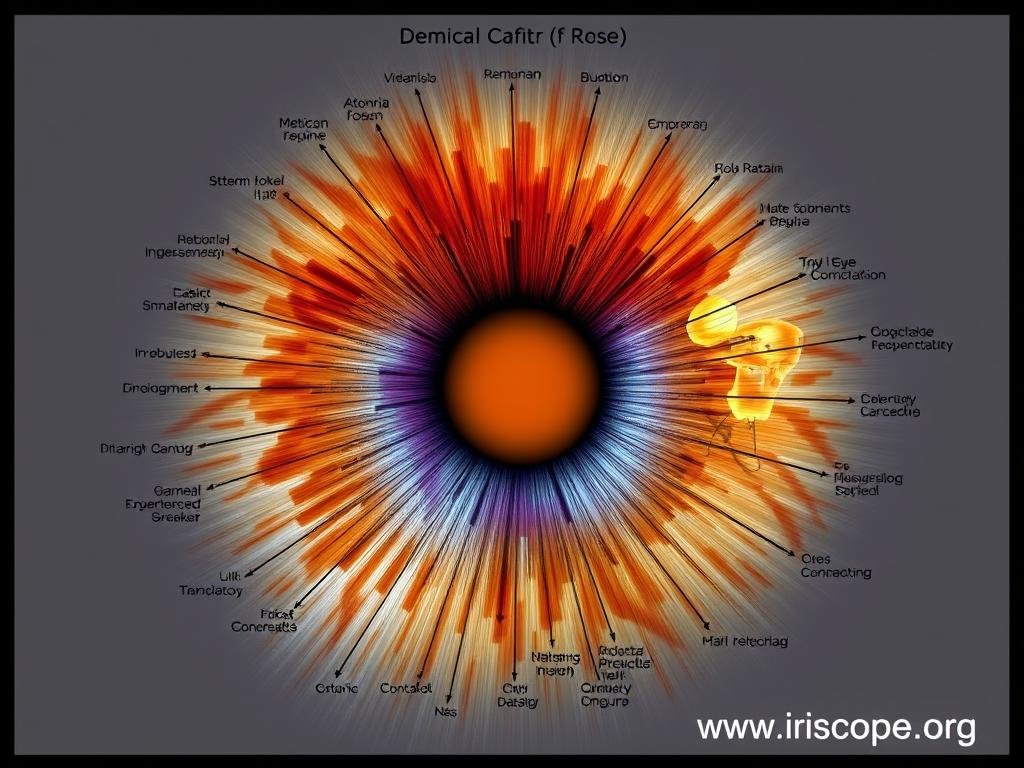 Iridology chart showing iris mapping of body systems Iridology chart showing iris mapping of body systems