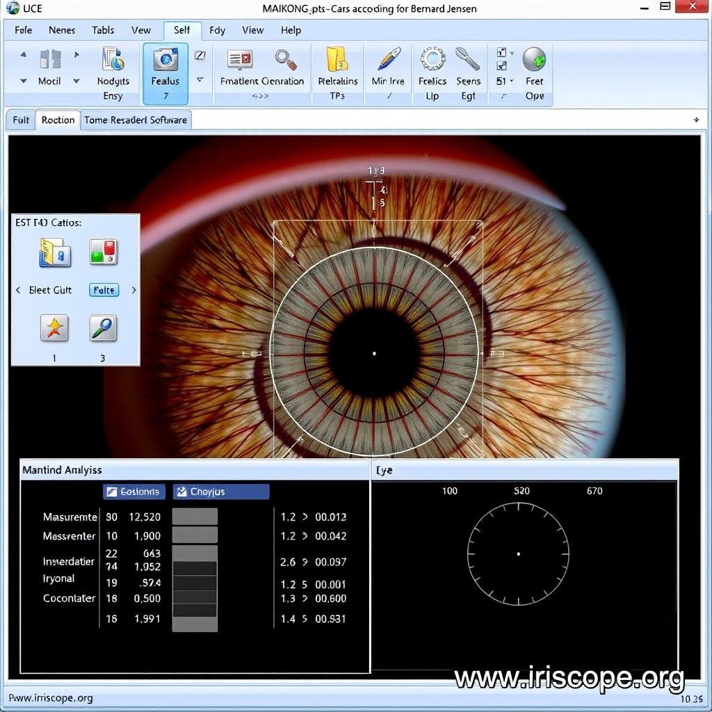 Iridology software analyzing iris according to Jensen's methodology Iridology software analyzing iris according to Jensen's methodology