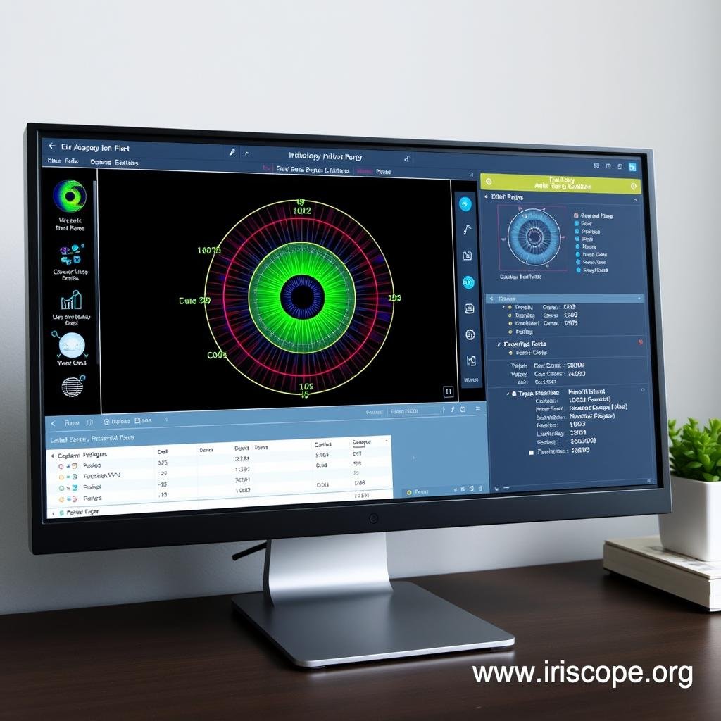 Iridology software showing iris analysis Iridology software showing iris analysis