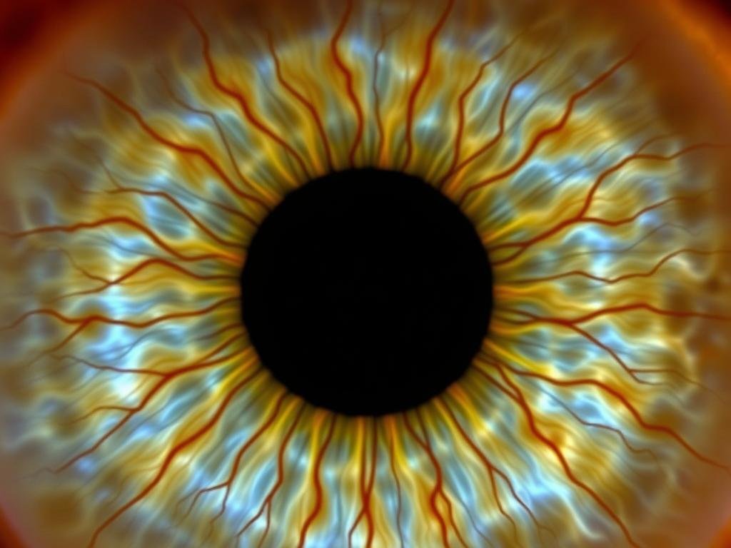 Iris image showing nervous system stress patterns