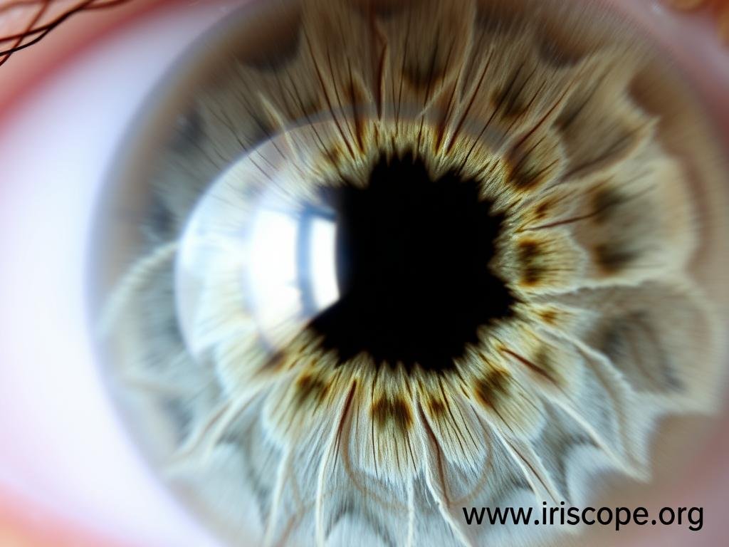 Iris patterns indicating nervous system stress