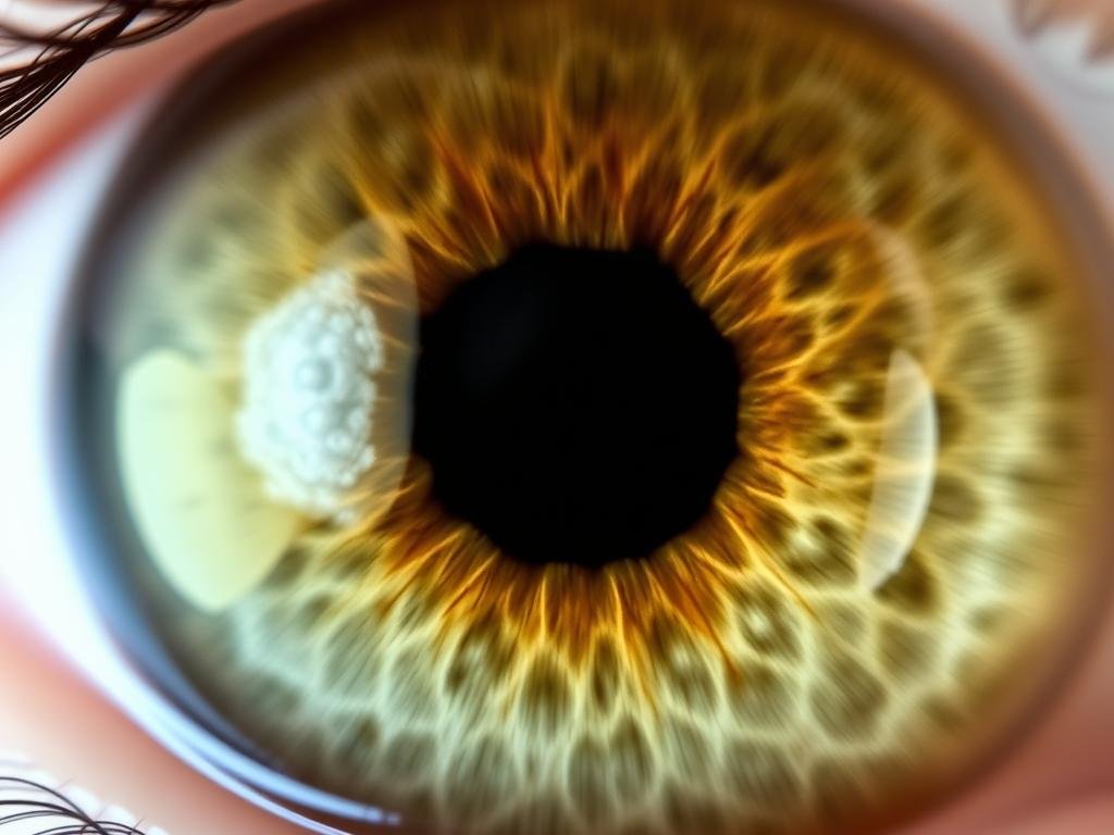 Iris photograph showing lymphatic system congestion markers