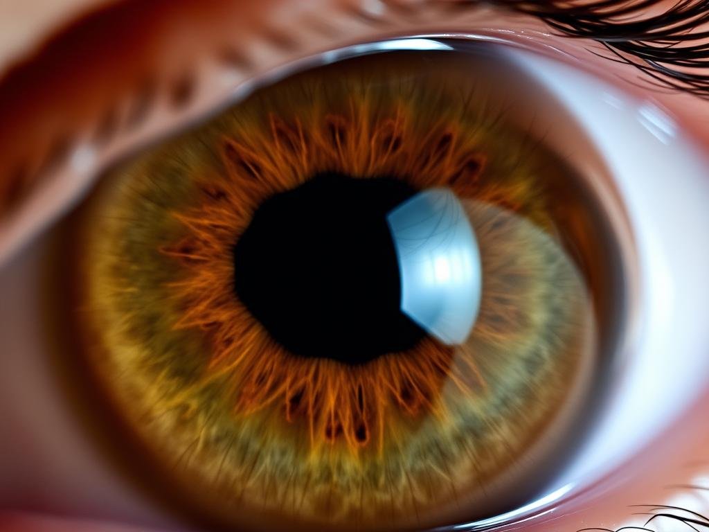 Iris showing cardiovascular markers according to iridology chart mapping