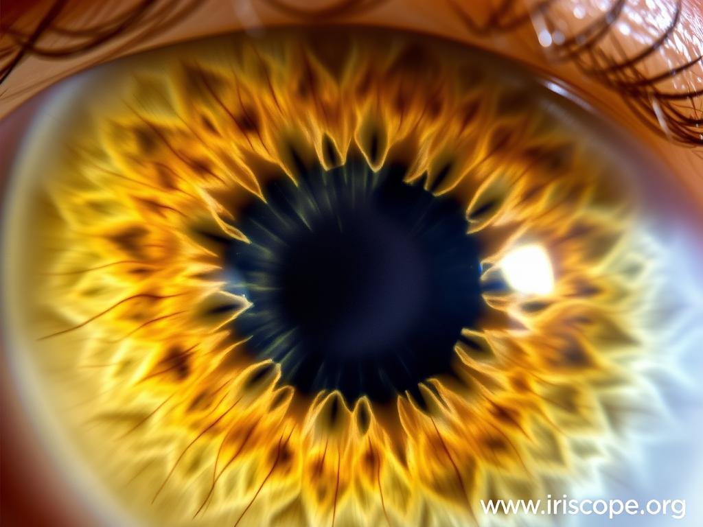 Iris showing lymphatic system congestion signs
