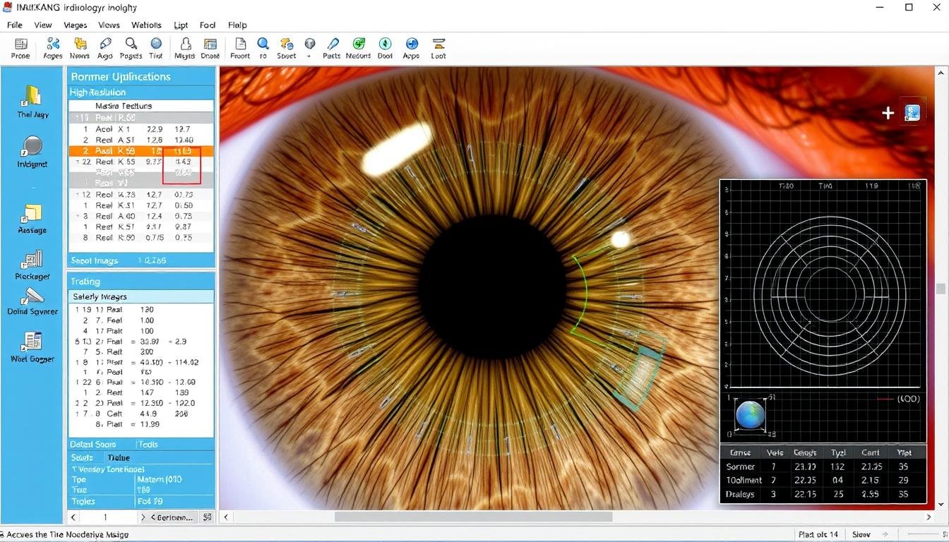 MAIKONG iridology software analyzing iris patterns