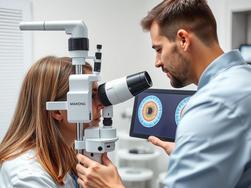 Modern iridology examination using MAIKONG equipment