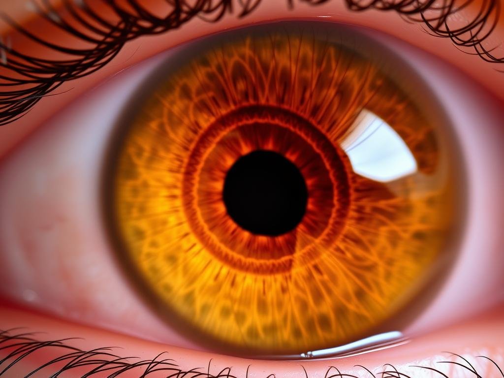 Nerve rings in iris indicating stress in Iridology Iris Diagnosis