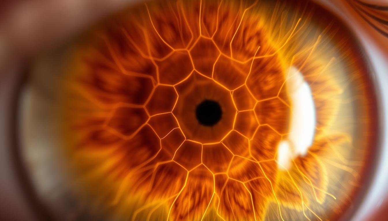 Nerve rings in iris showing stress patterns in iridology reading Nerve rings in iris showing stress patterns in iridology reading