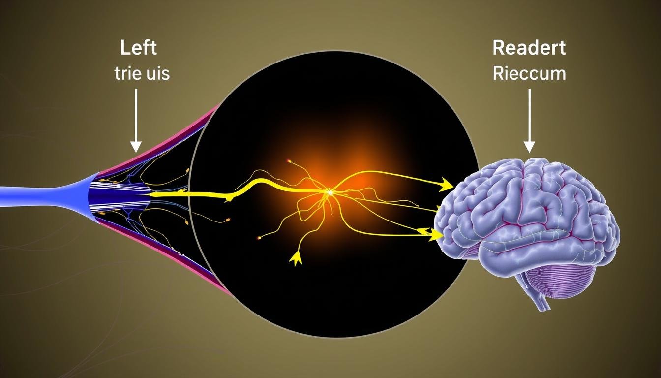 Neural pathways connecting the iris to brain hemispheres