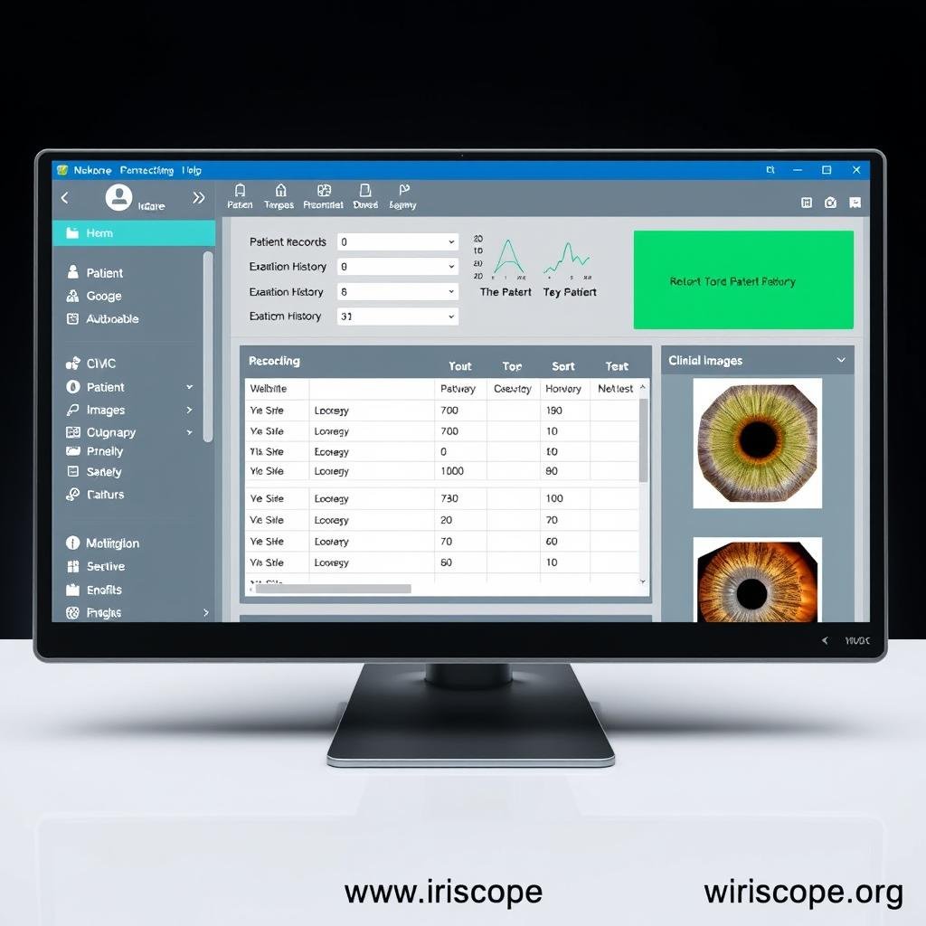 Patient management interface in MAIKONG iridology software
