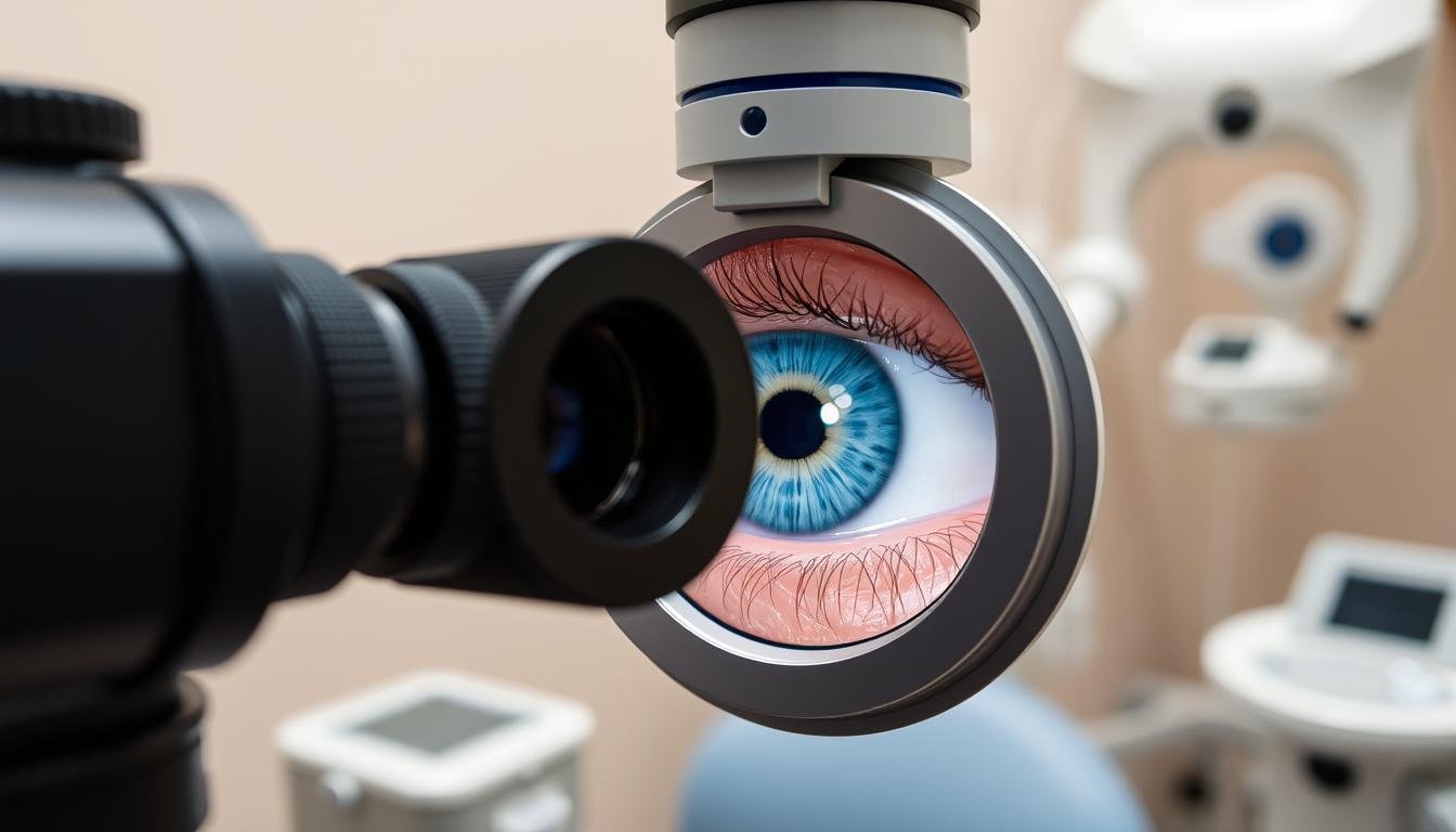 Professional iridology camera capturing detailed iris image