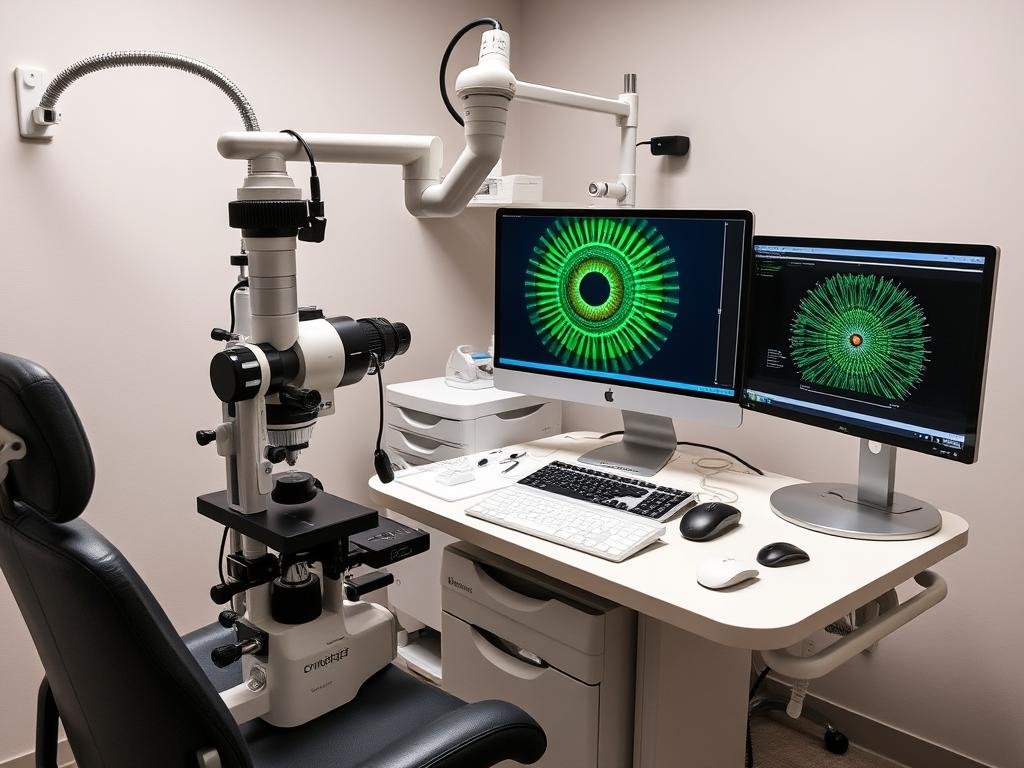 Professional iridology equipment setup with digital imaging system Professional iridology equipment setup with digital imaging system