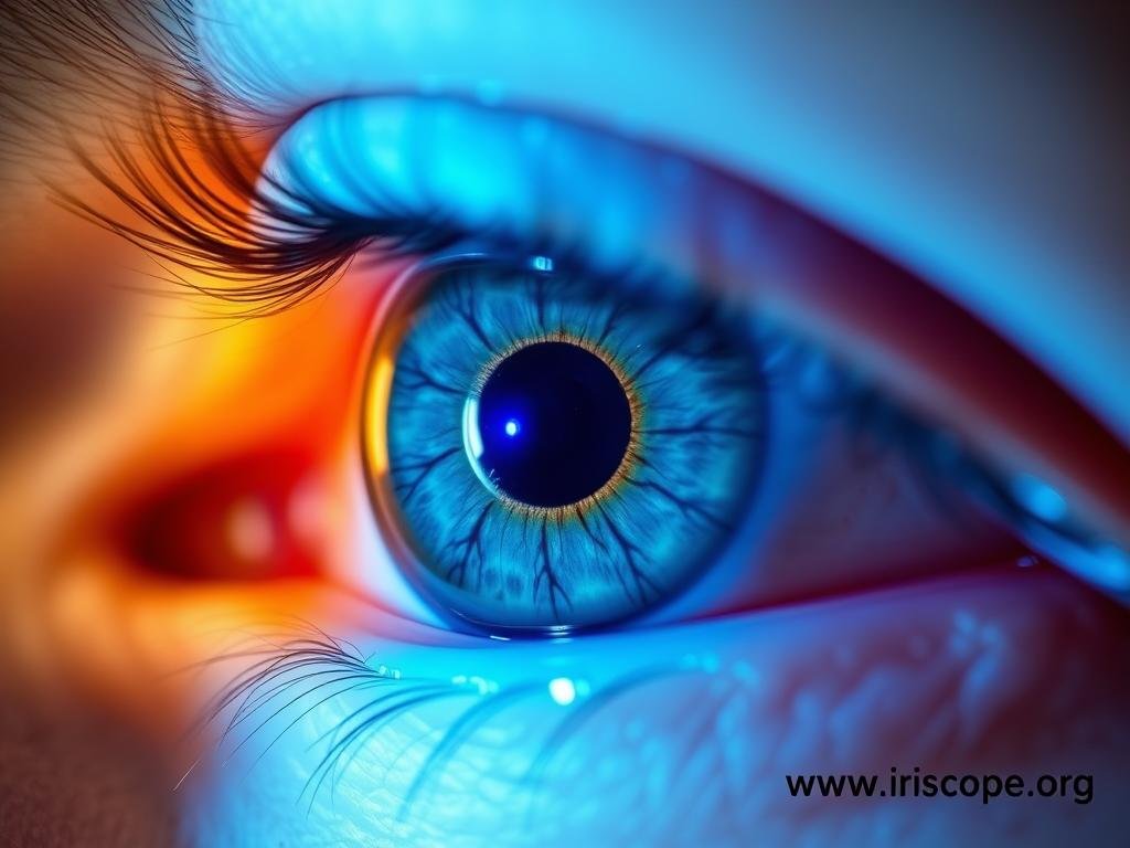 Sclera examination using specialized lighting on an iridology camera Sclera examination using specialized lighting on an iridology camera