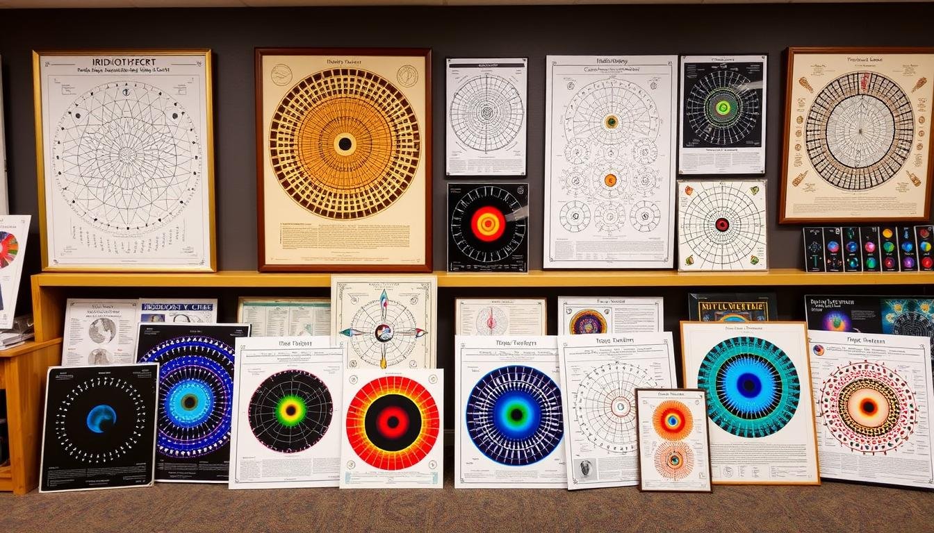 Selection of professional iridology charts available for purchase