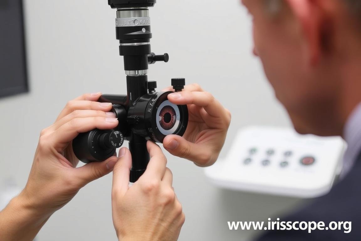 Setting proper focus and magnification on an iriscope Setting proper focus and magnification on an iriscope