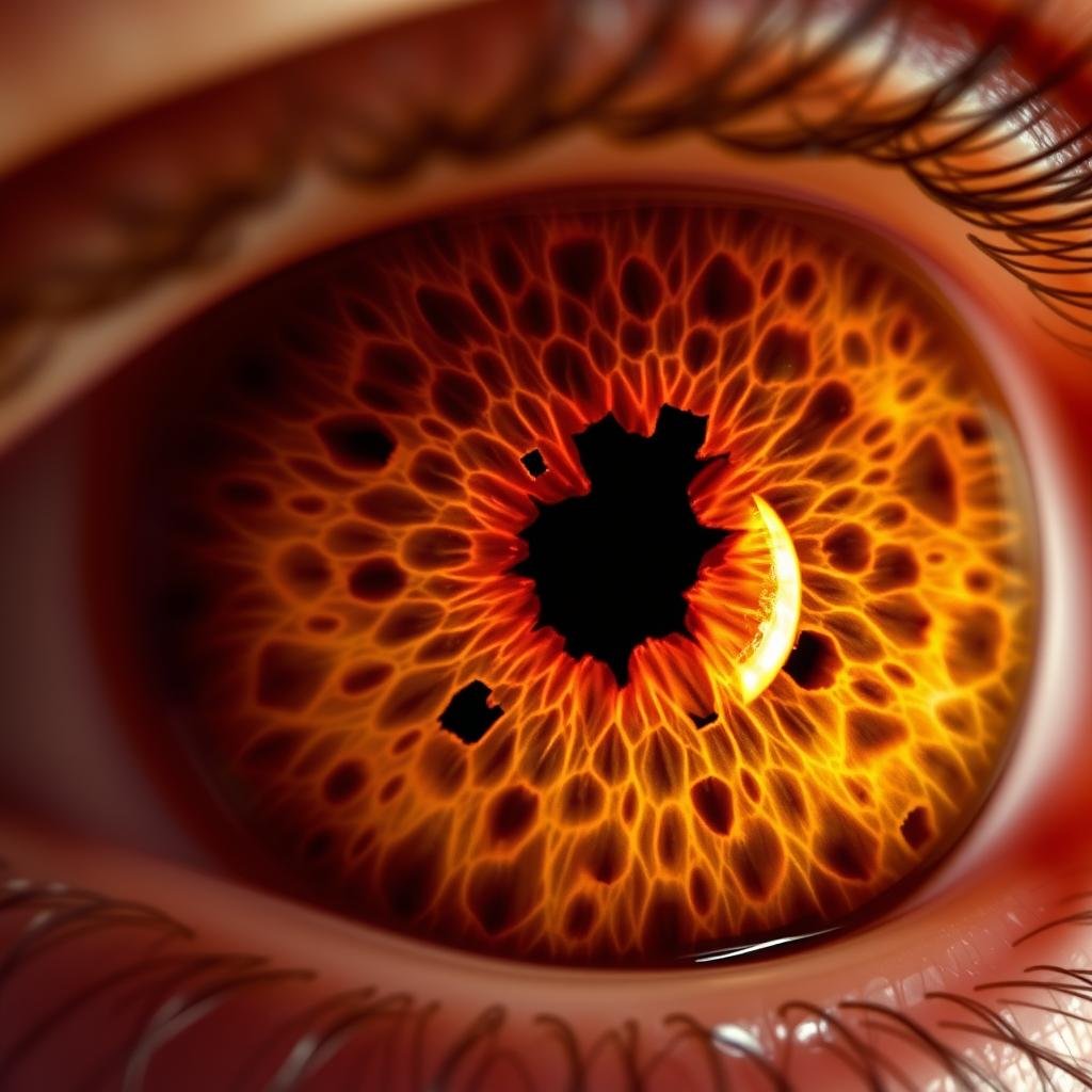 Weak constitution iris showing loose fiber structure in iridology reading Weak constitution iris showing loose fiber structure in iridology reading