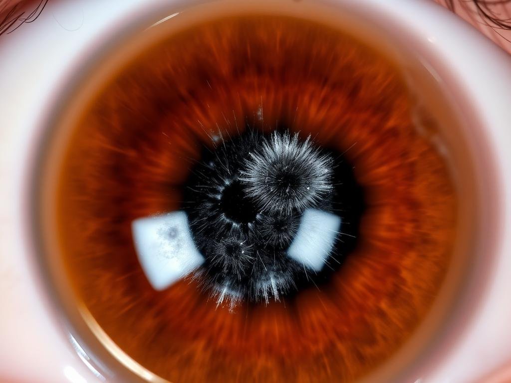 White acute inflammation signs in iris during iridology reading White acute inflammation signs in iris during iridology reading