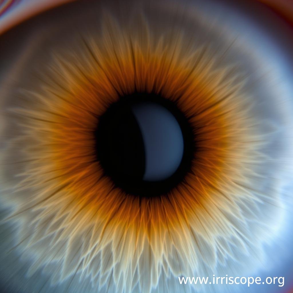 Arcus senilis in iris captured by MAIKONG iridology camera