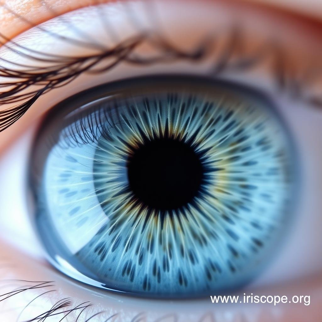 Blue iris captured with MAIKONG iridology camera