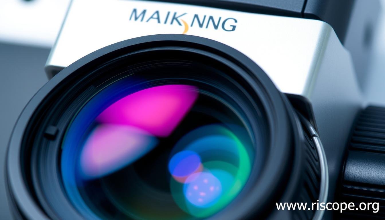 Close-up of iridology camera lens system showing optical components Close-up of iridology camera lens system showing optical components
