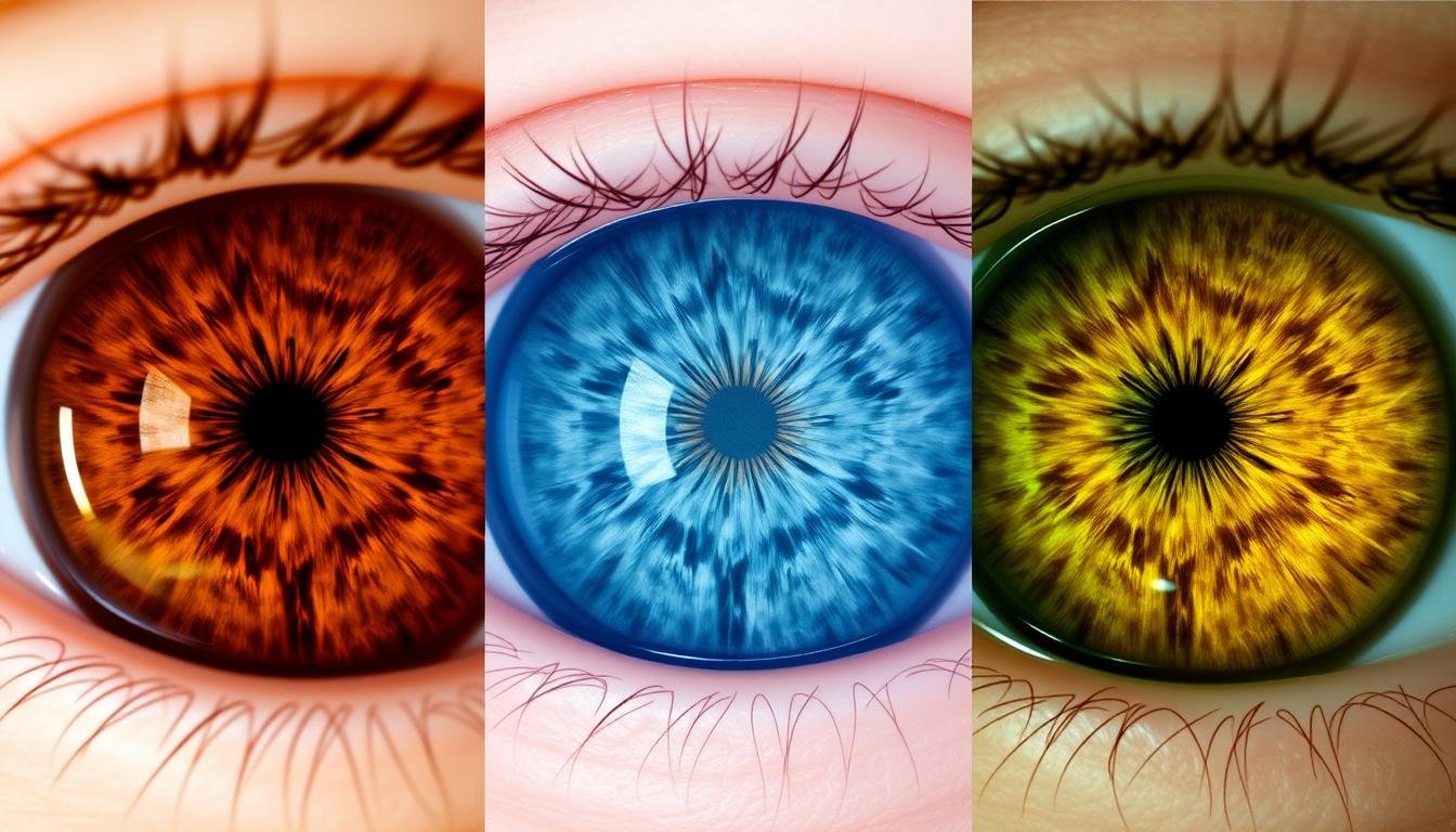 Comparison of different colored irises showing similar texture patterns Comparison of different colored irises showing similar texture patterns