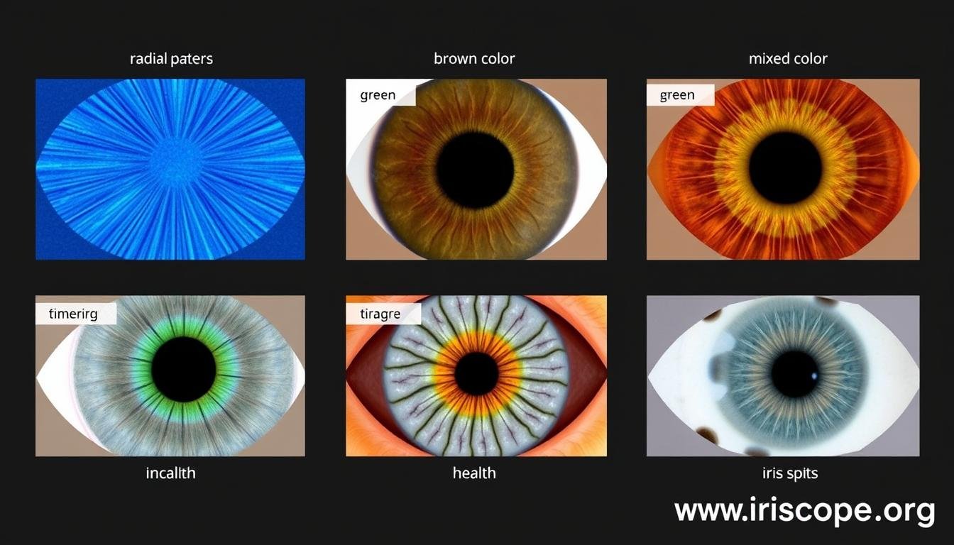Different iris colors and patterns with their health interpretations