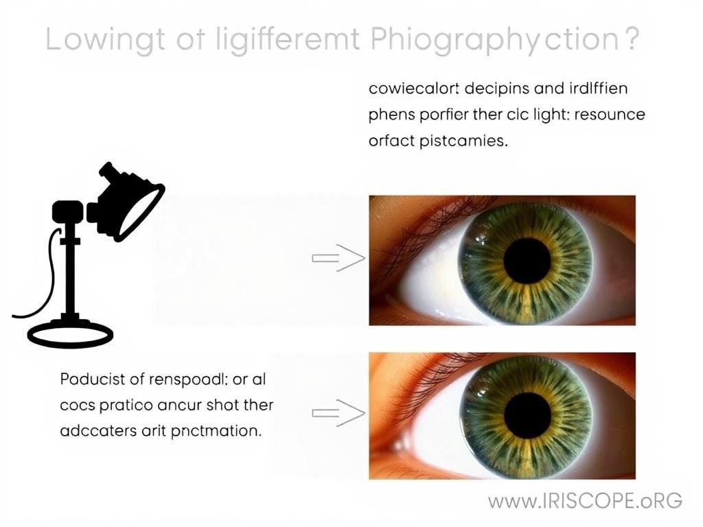 Different light angles affecting iris visibility in iridology Different light angles affecting iris visibility in iridology