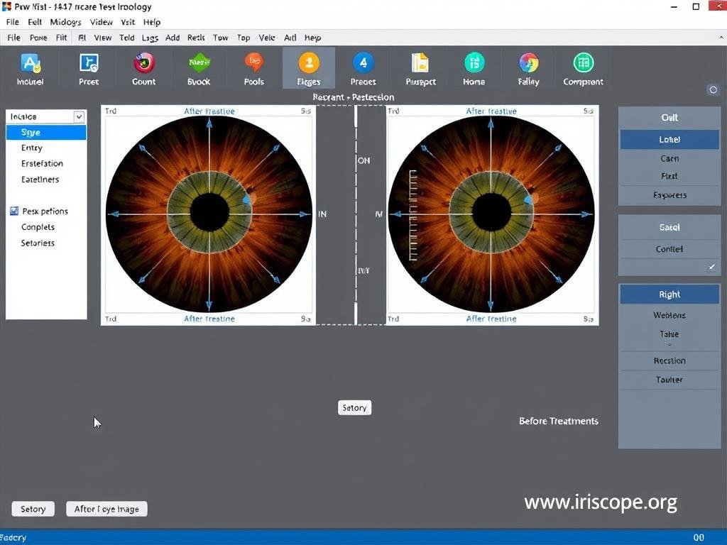Dual image comparison feature in MAIKONG iridology software